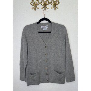 Vintage Ballantyne 100% Cashmere Cardigan V-neck Scotland Unisex Medium 1B